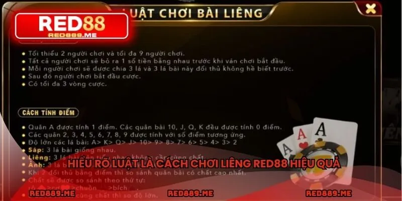 Hiểu rõ luật là cách chơi liêng RED88 hiệu quả